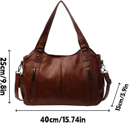 Generic Schoudertas voor Vrouwen Vintage Bucket Tote PU