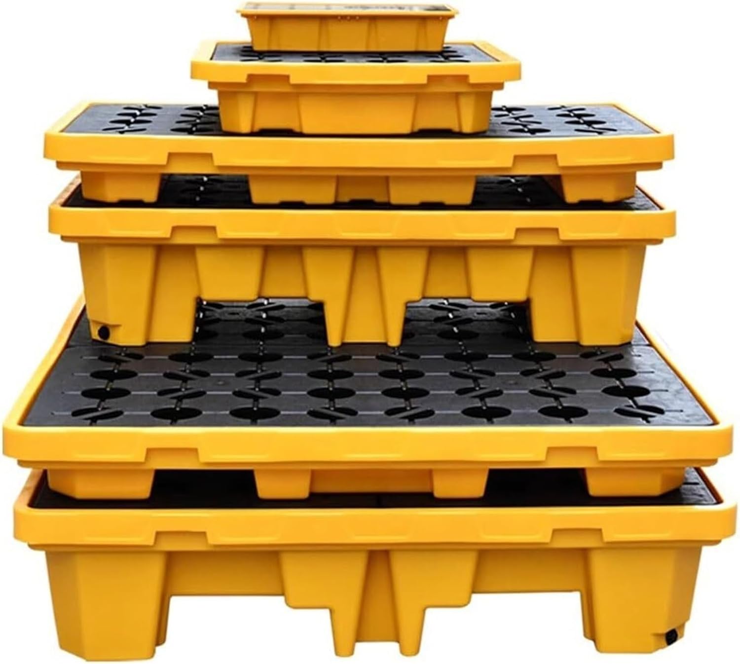 Leak-Proof Oil Tank Spill Tray - Heavy-Duty Plastic Spill Containment Pallet for Oil Drums, Forklift Compatible Spill Platform(66 * 36 * 12cm)