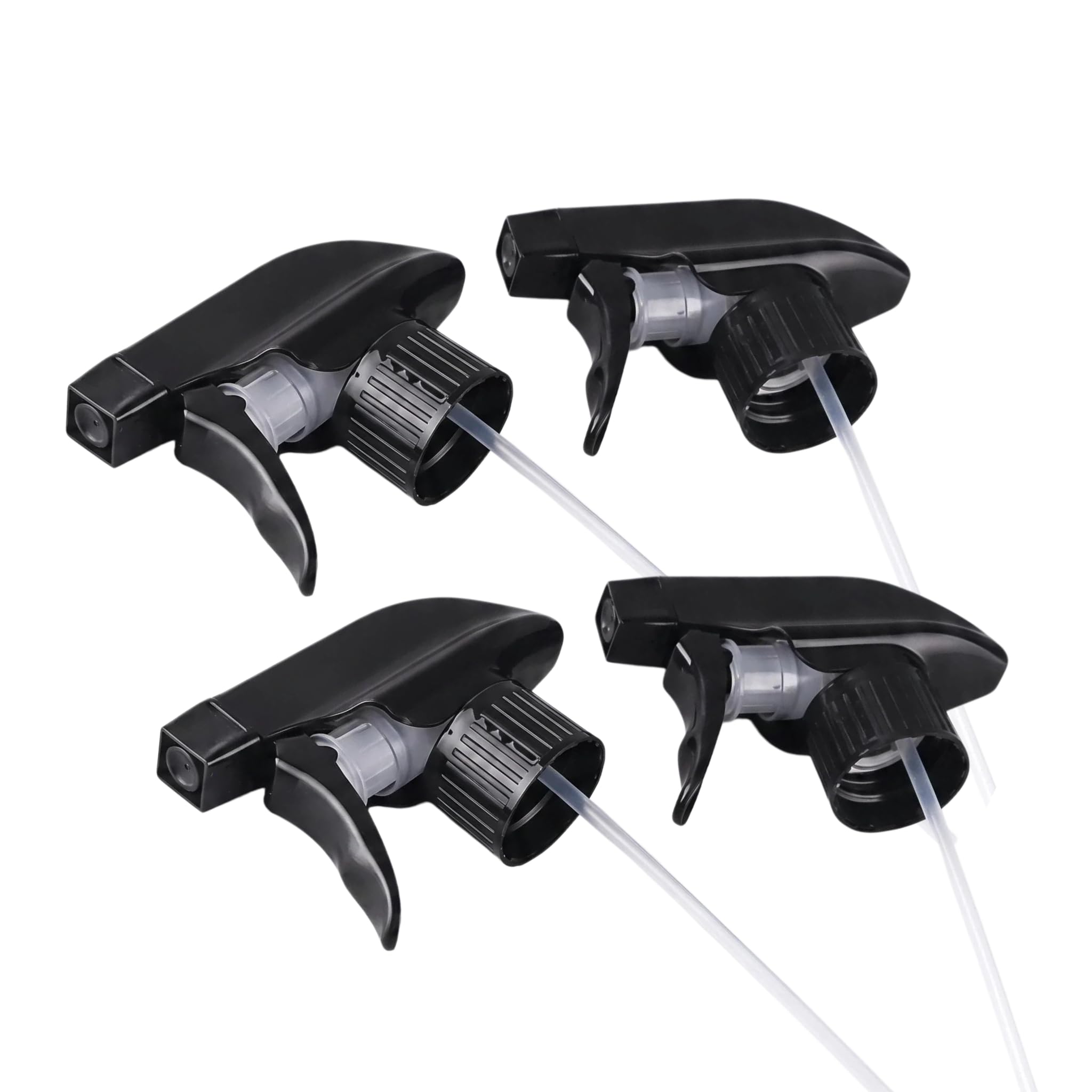 Replacement Trigger Sprayer Heads, Adjustable Nozzle Attachment for Glass and Plastic Bottles, Black, Pack of 4