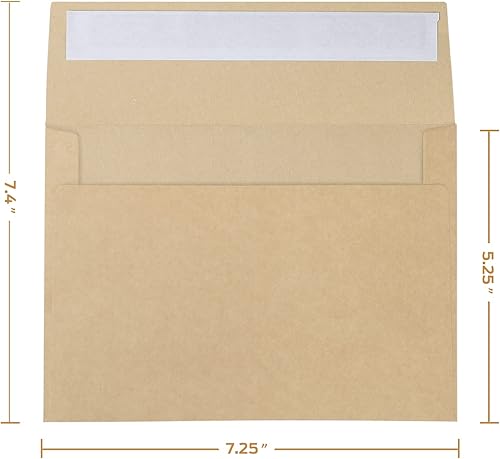 Miniatura 2 de Sobres de invitación de 5 x 7 pulgadas, paquete de 500 sobres de papel kraft marrón imprimibles Ohuhu A7 para tarjetas de 5 x 7 pulgadas, tarjetas