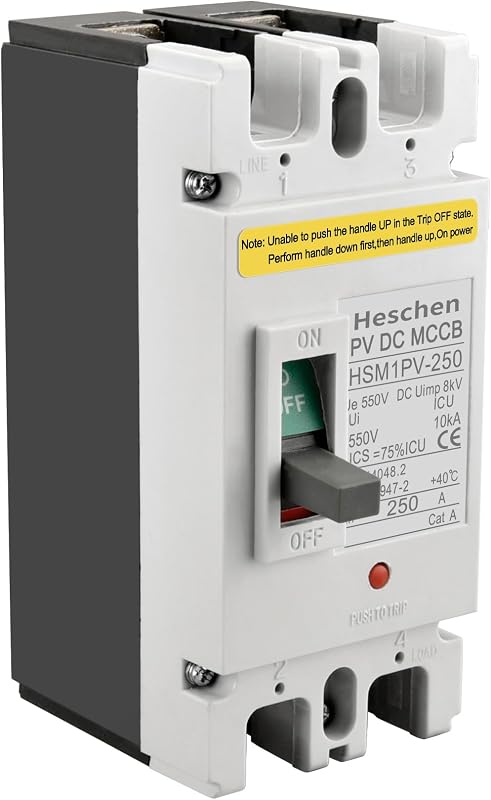 Heschen DC 250A Fotovoltaikus Áramköri Védőkapcsoló 550V Napelemes Rendszerhez