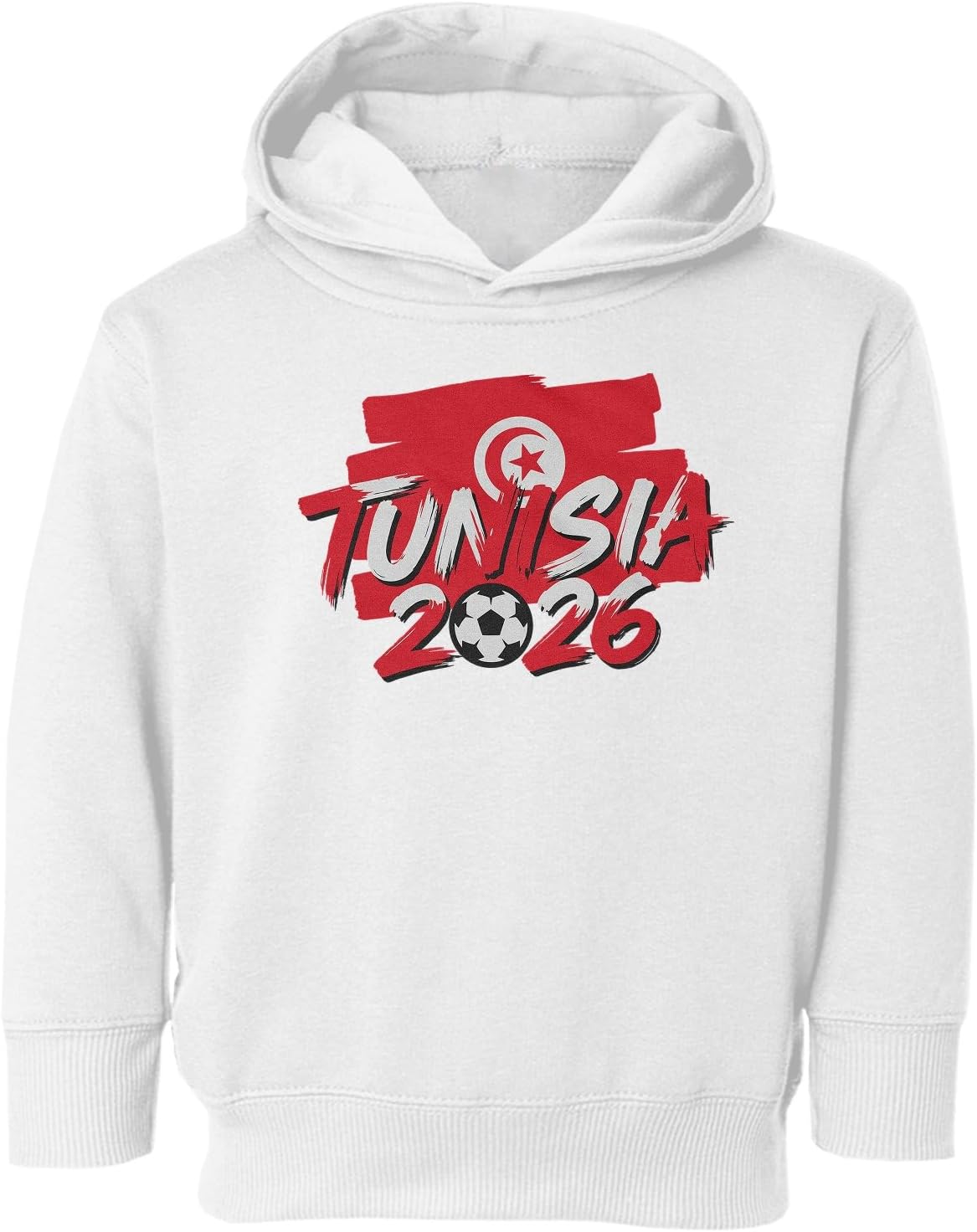Tunisia Tribute Flag Inspired - 2026 Soccer Fan Toddler Hooded Sweatshirt