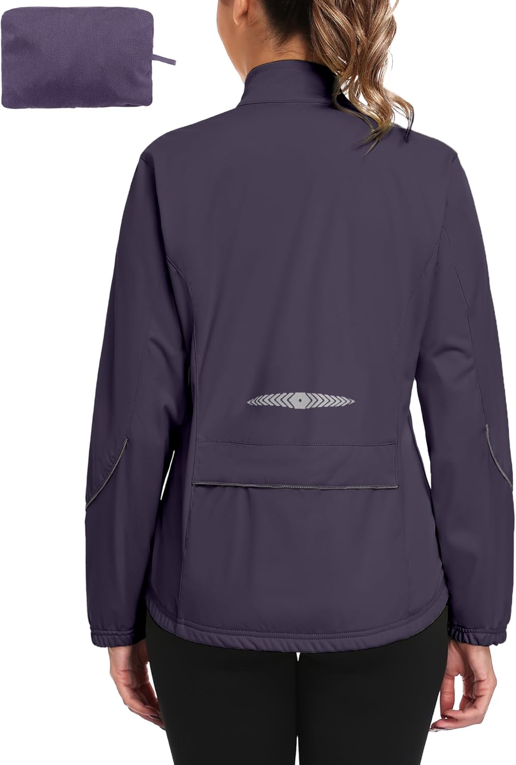 Little Donkey Andy Women's Cycling Jackets Reflective Packable Running Jacket Windproof Water-Resistant for Hiking Biking