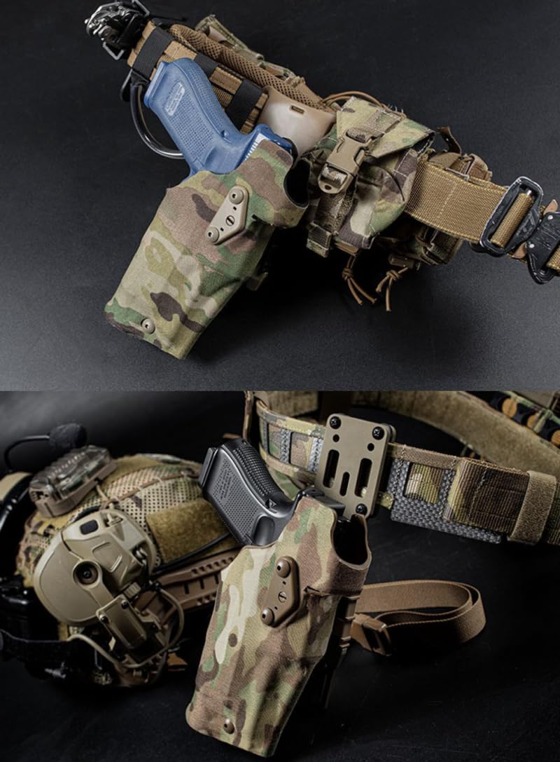 ACEXIER Étui de Pistolet Tactique pour G1ock 17/19 avec X300 / X300U Lampe de Poche Chasse Airsoft Holster Accessoires Leg Shroud Drop