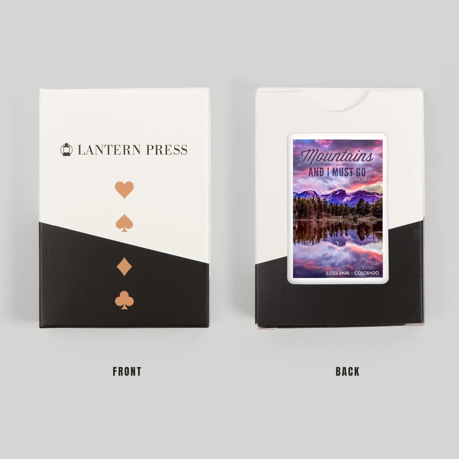 Lantern Press John Muir, The Mountains are Calling, Estes Park, Colorado, Sunset and Lake, Photograph, 52 Playing Cards for Adults, Poker Size Card Deck