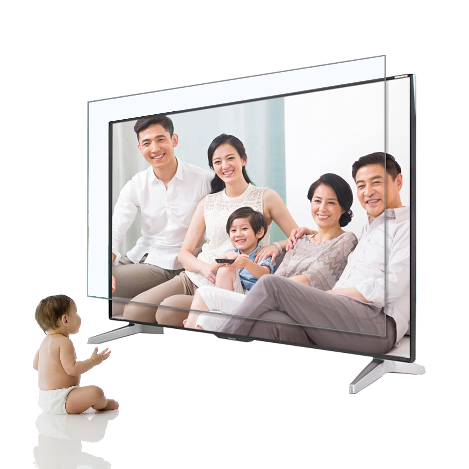 Protector de pantalla de TV antideslumbrante: filtro de luz azul, película protectora mate, tasa antirreflejo de hasta 90% para estudiantes, alivia la fatiga ocular (60 Inch 1327 X 749)