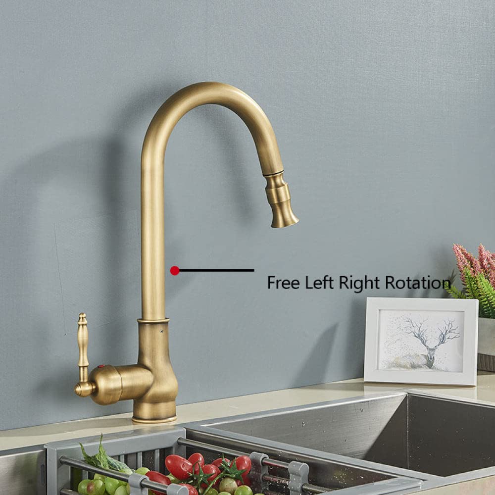 Grifo mezclador para fregadero, grifo caliente y frío, montaje en cubierta, rotación de 360 grados, diseño extraíble para cocina