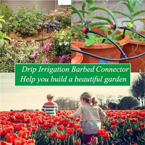 Kalolary UQ-TS54 200Pcs 1/4 Inch Universal Barbed Tee Fittings, Drip Irrigation Barbed Connectors thumb #6