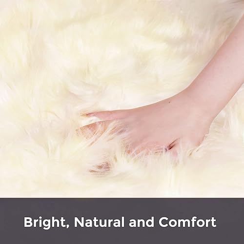 Miniatura 24 de HYSEAS Alfombra de piel de oveja sintética color negro, 2 x 3 pies, paquete de 2, mullida y esponjosa para suelo interior, sofá, silla, dormitorio