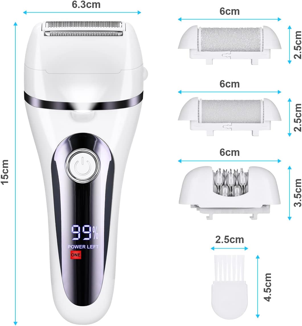 ACWOO Electric Lady Shaver, 4 in 1 Cordless Epilator for Women and