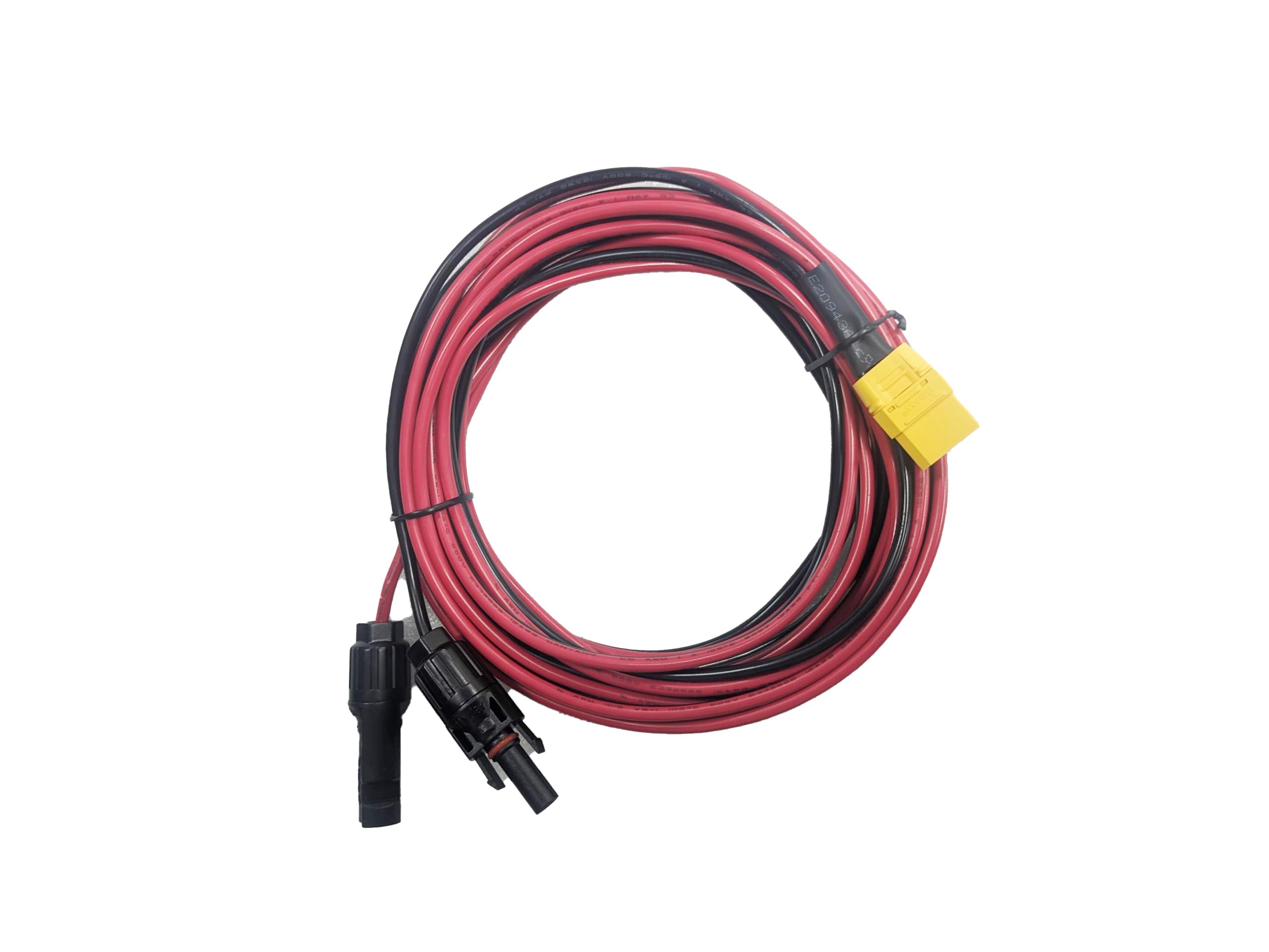 SolarPlay Cable Solar XT90 Femenino a Conector MC4, 5m 12V, Cable de PVC Rojo/Negro con XT90 Femenino, Tapa y Termo-retráctil para Estacion De Energia Portatil