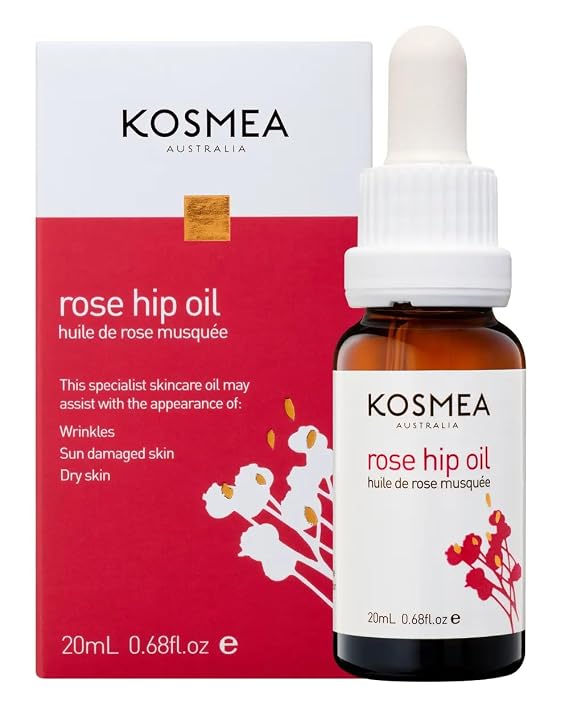 Kosmea Rosehip Oil Anti-Aging Benefits for Face & Body Premium Quality Super-critically Extracted Oil Using The Entire Fruit, Seed & Skin - 0.68 fl oz