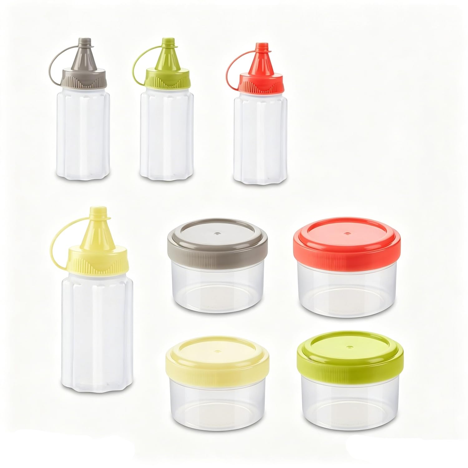 dididudi 8 Pack Portable Camping Seasoning Bottle Set, Leak Proof Squeeze Sauce Bottles & Airtight Spice Storage Jars, Mini Seasoning Containers for BBQ, Picnic, Travel, Outdoor Cooking & Kitchen Use