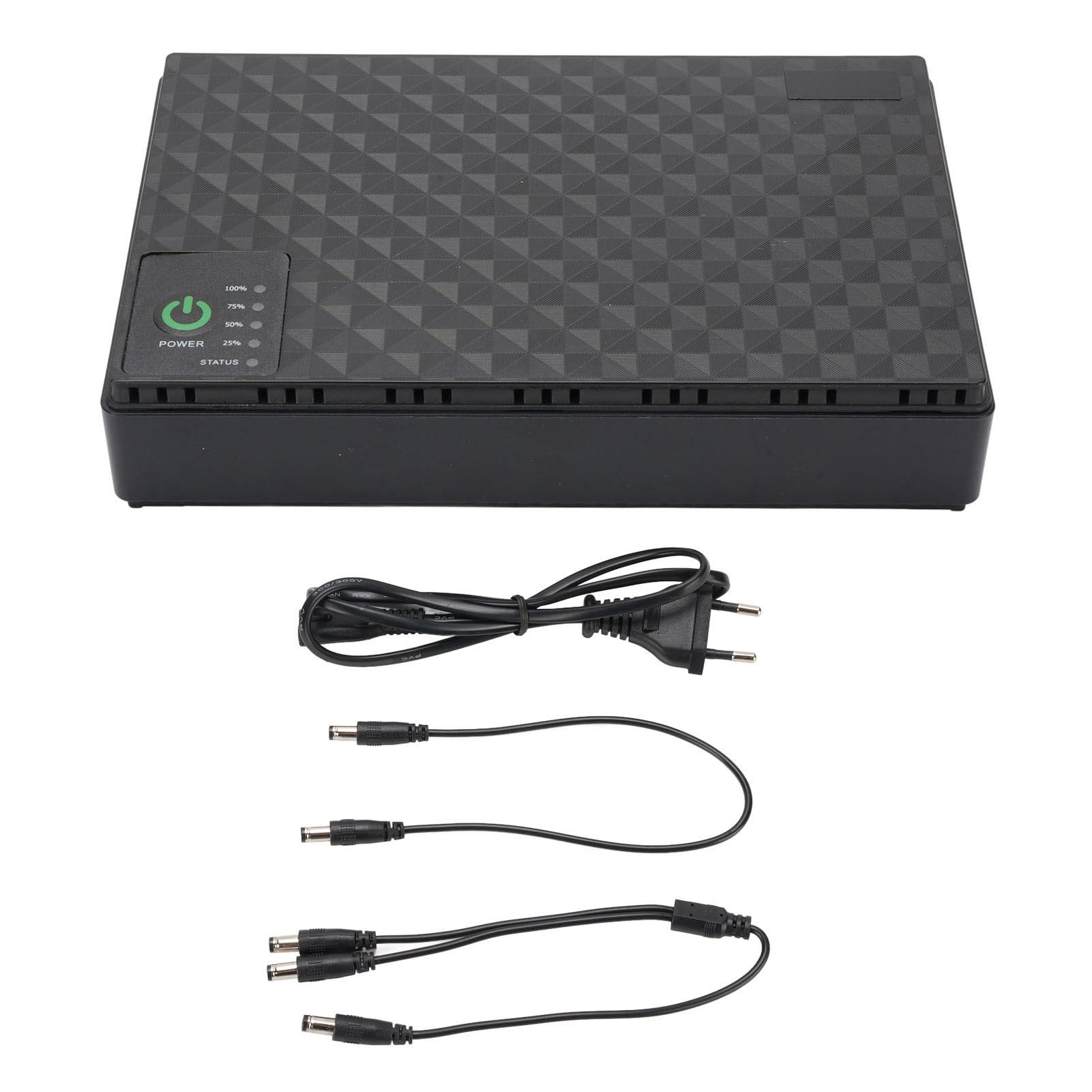 Pyhodi Mini UPS Battery Backup dla RouteróW, UPS Battery Backup 10400 MAh USB 5V DC 5V 9V 12V Poe 15V 24 V Maksymalnie 18 W Modem Zasilający Router, Nieprzerwane (Wtyczka UE 85-265V)