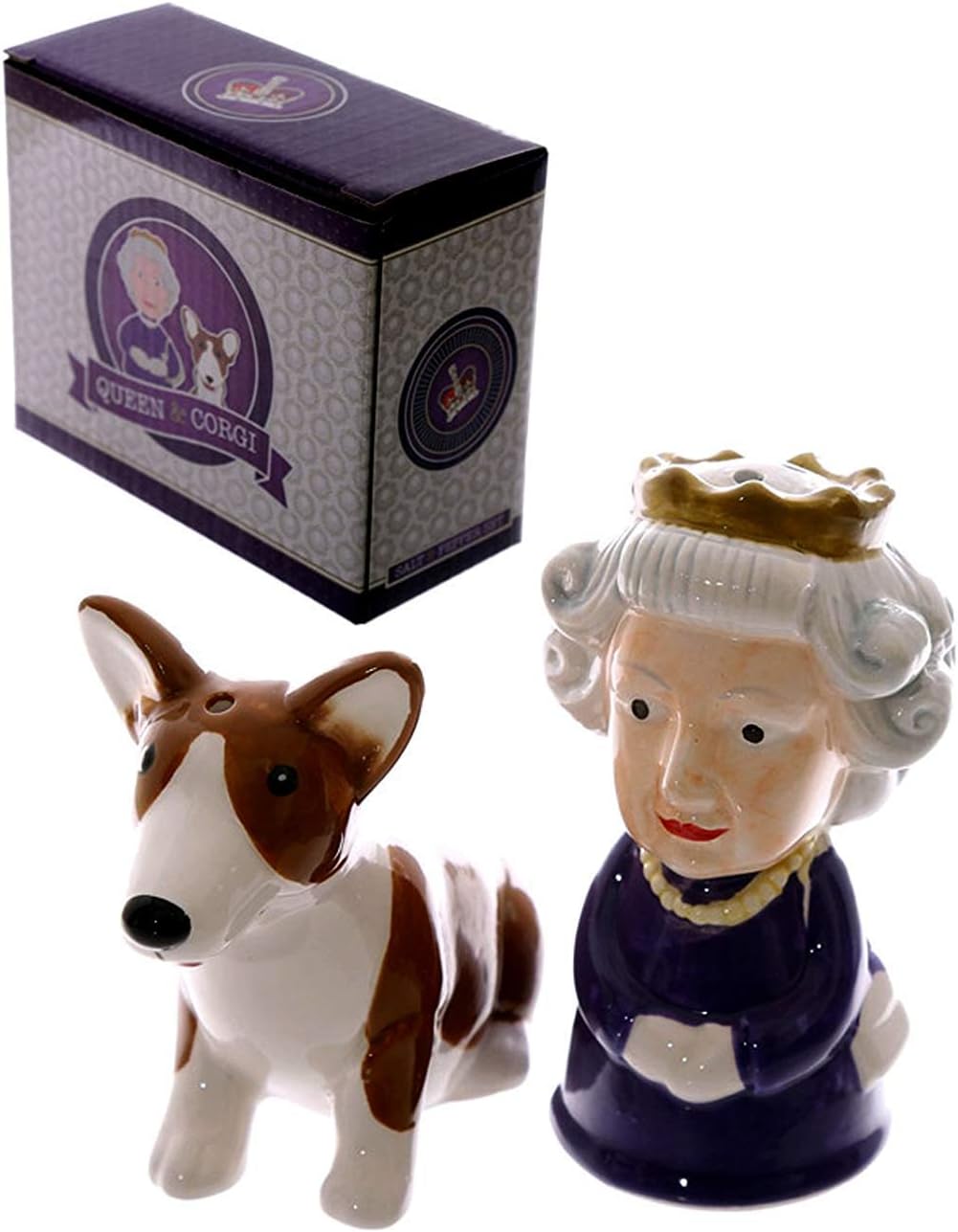 Novelty Cruet Salt and Pepper Sets Ceramic Collectables Hotdog or Queen