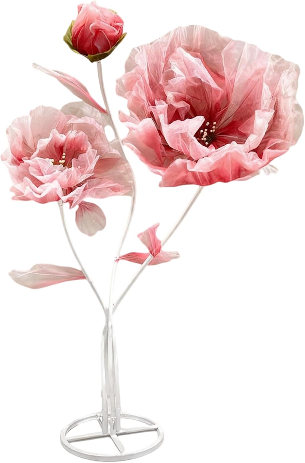 BIEJUJX Artificial Silk Flower Decoration, Large Fake Flower with Standing Stems and Base,Giant Flowers 5.5Ft for Wedding Background Decor, Shop Window Display,Photography Props, Banquet (RED)