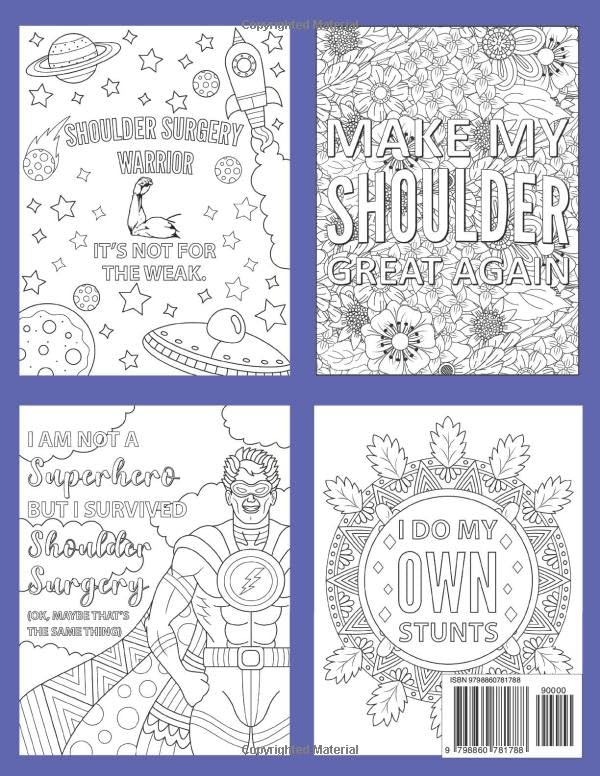 Shoulder Surgery Coloring Book: Funny Post Shoulder Surgery Recovery Gift For Relaxation image 3