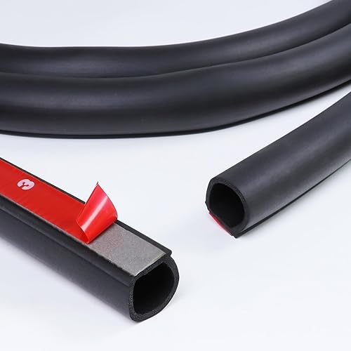 Miniatura 8 de Burletes en forma de D de 38 x 14 pulgadas, sello de goma resistente de 10 pies, con tira de junta de puerta de bombilla, para automóvil, camión,