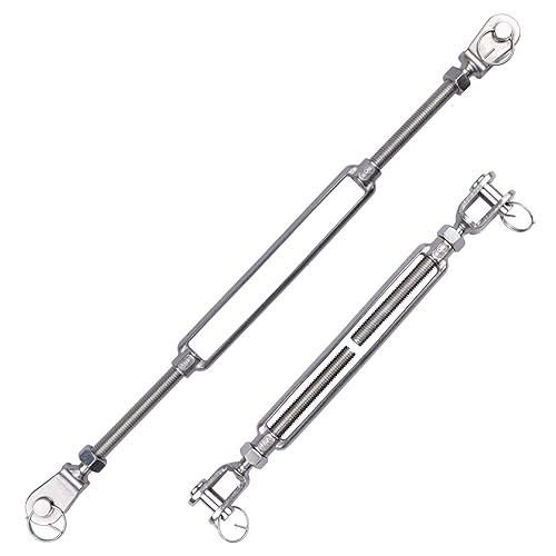 Miniatura 4 de Tensores de mandíbula y mandíbula SS de 12 x 6.5 pulgadas M12, acero inoxidable 304, carga de 2200 libras (2 unidades)