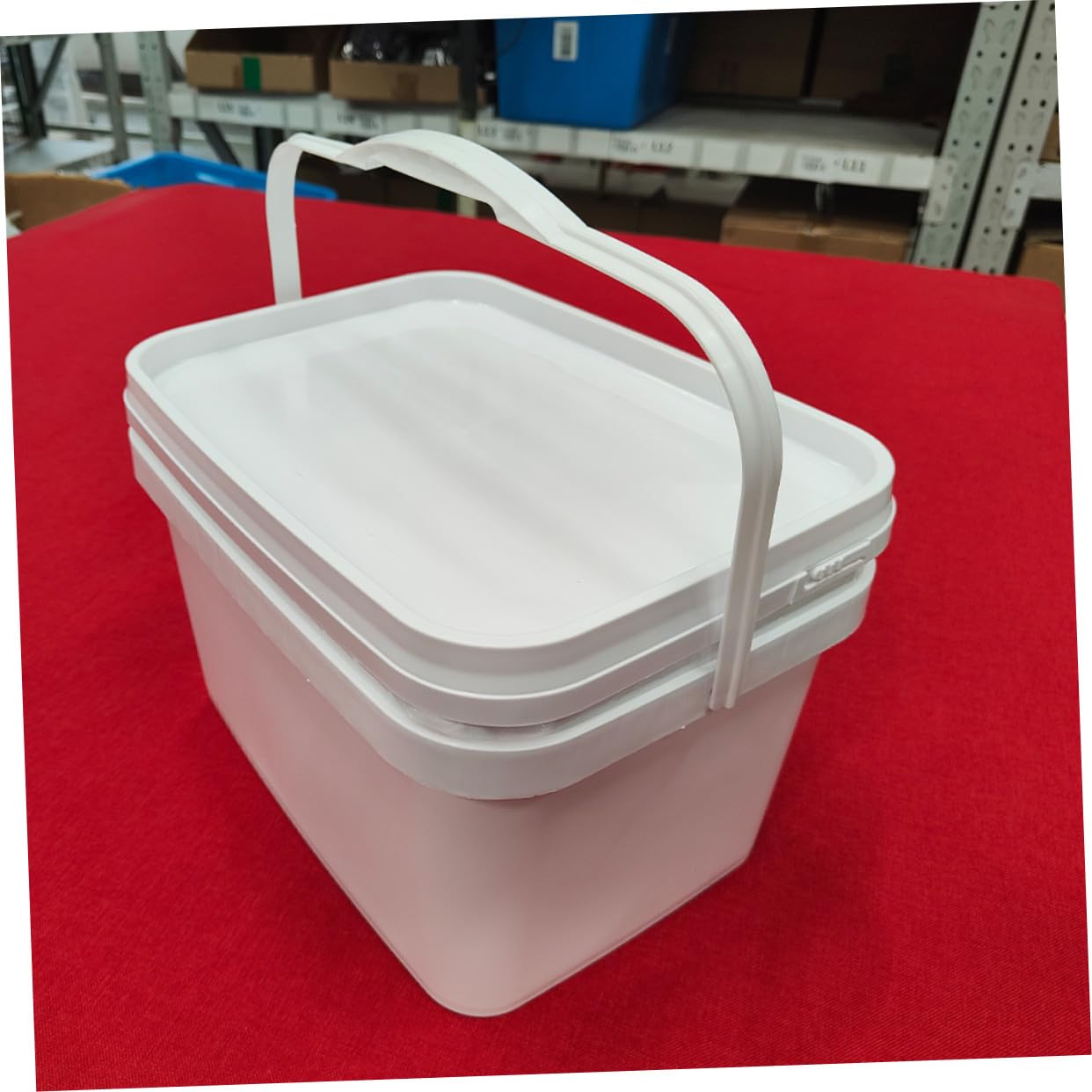Secchio per Vernice Quadrato in Plastica da 10l con Coperchio e Manico Portatile, Contenitore per Conservazione Vernice e Pigmenti, per Lavori di Pittura e Attività All'aperto