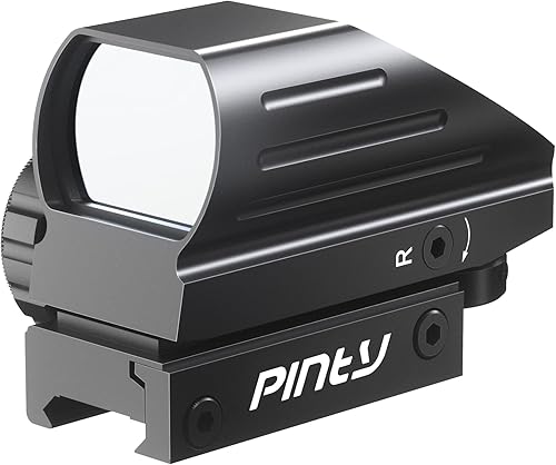 Vista 44 de PINTY Vista de punto rojo con punto rojo/verde y múltiples retículas, para riel Picatinny, pistola, rifle (combo láser opcional)