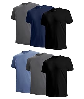 BAMBOO COOL Men's Undershirts Moisture Wicking Crewneck T Shirts, Breathable Stretch Soft Tees for Men, 6 Pack - Amazon product rated Grade A