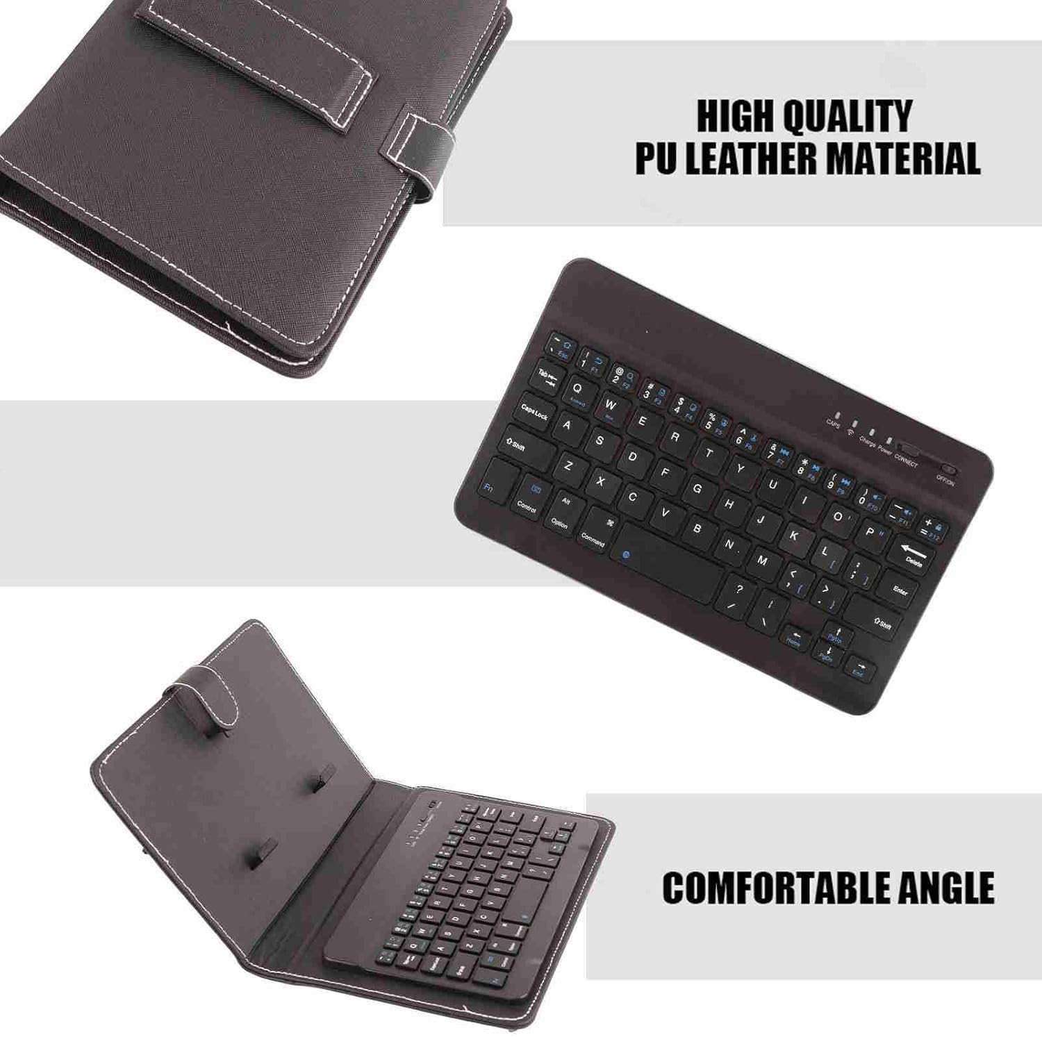 Cuifati Bluetooth Keyboard & Case,2 in 1 Stylish Folio Stand case Cover + Detachable 3.0 Bluetooth Keyboard,for 4.5"-6.8" Android, and iOS Phones(Black) image 4