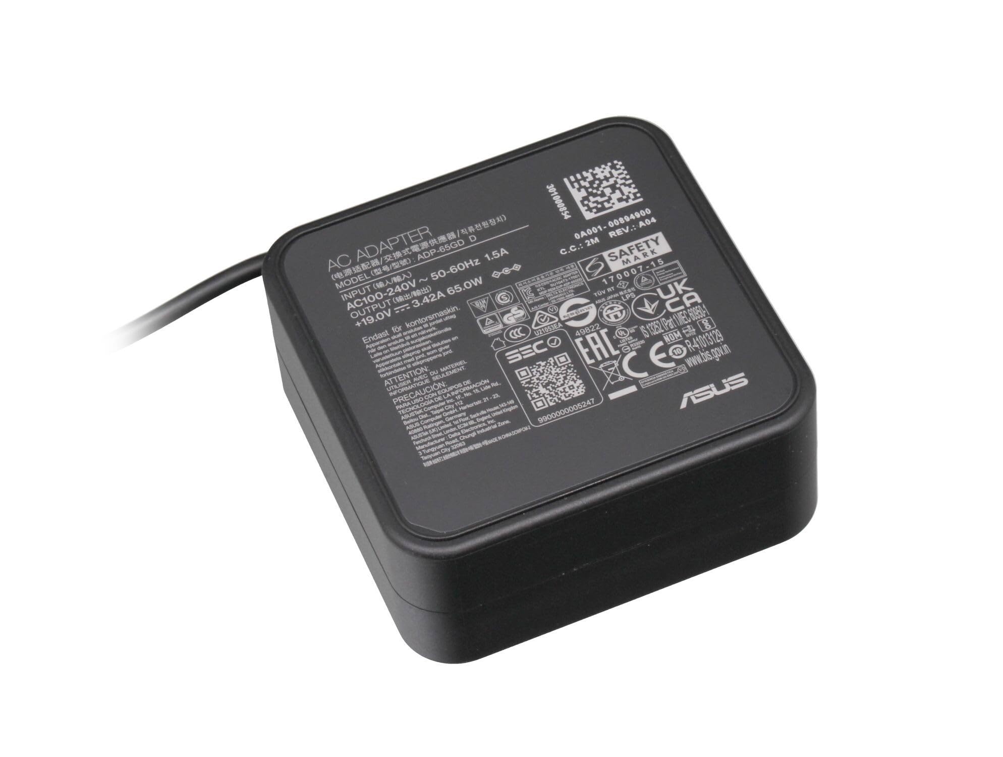 Chargeur original ASUS PN30 65W arrondi ideal pour le teletravail