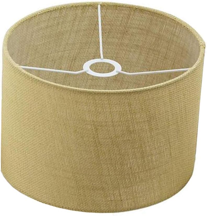 Woven Beige Burlap Drum Shades Accommodate Arc Style Floor Lamps and Other Compatible Lamps of All Styles, Slip UNO Fitter,Set of 1