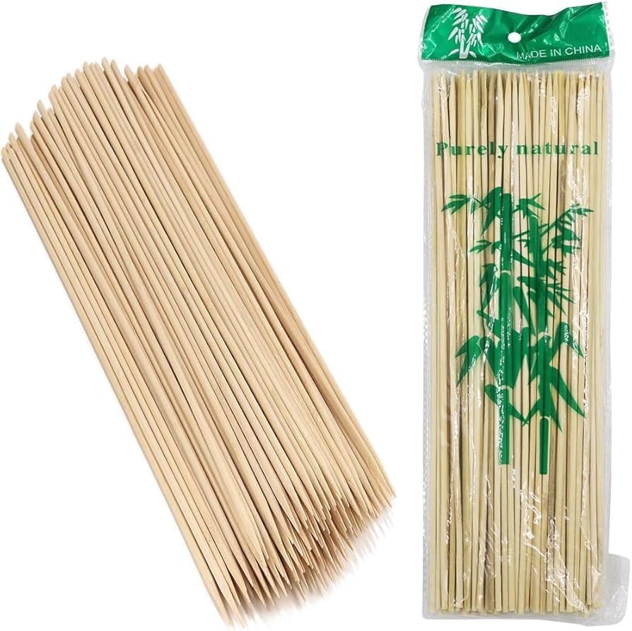 Image of Royals 200pc Bamboo Skewers for Barbeque Grilling Frying Sticks BBQ Skeweres Sticks Barbecue Sticks Tornado Potato Twister Spiral Sticks, 10inch