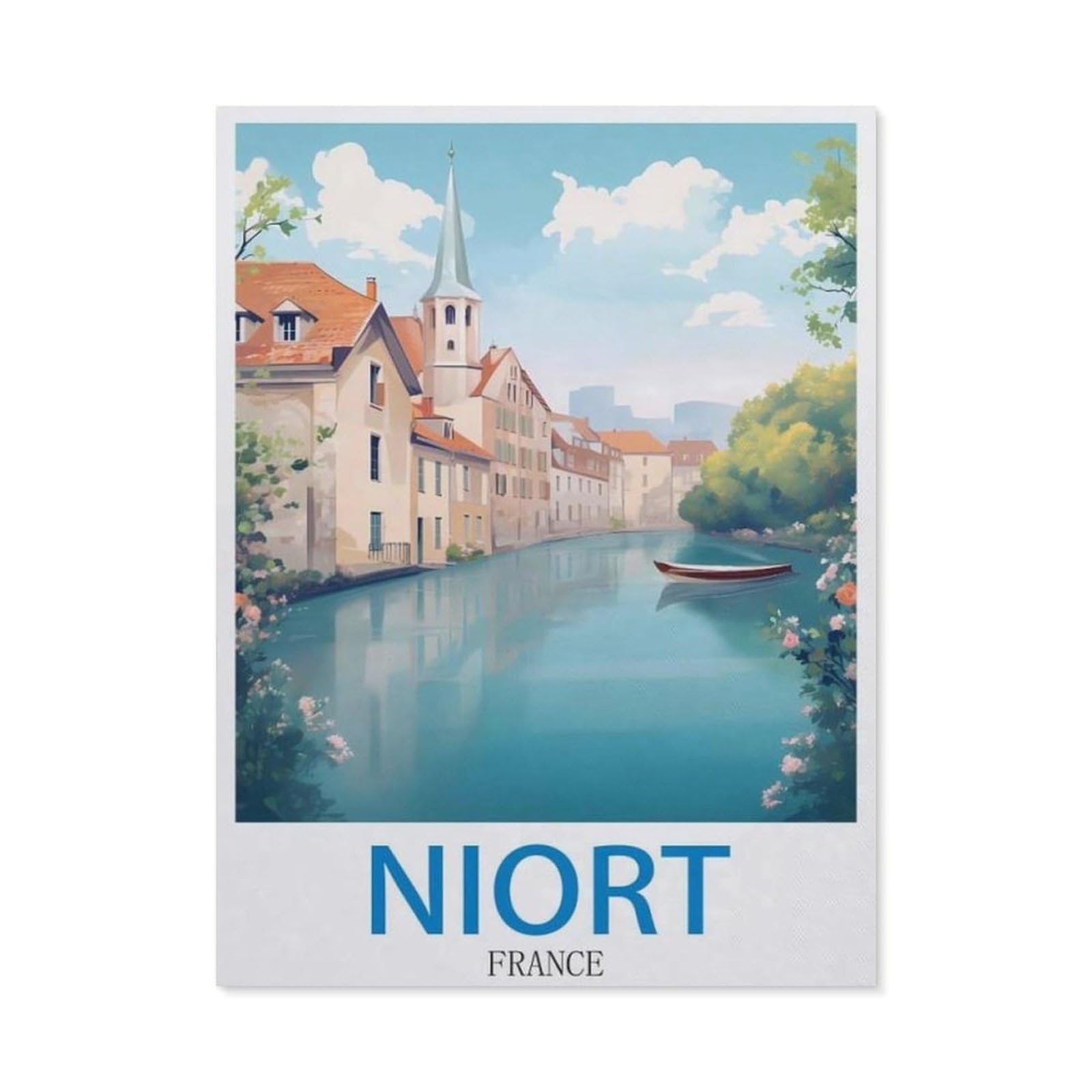 BEAYODKP Diamond Painting Kits for Adults and Kids，Niort France，Full Drill Round Rhinestone Paint with Diamonds（40 x 50 cm/15.74 x 19.68 inches）-CO46