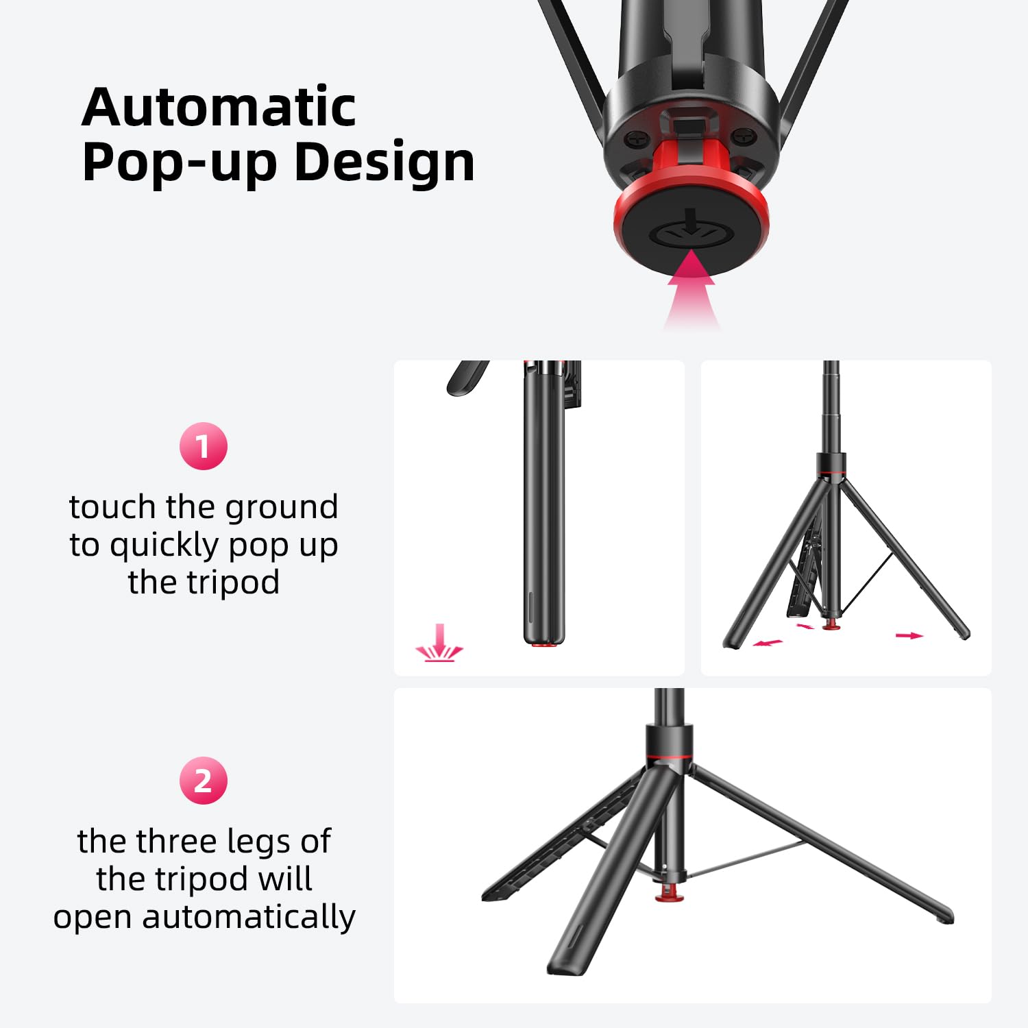Mobilife 71" Selfie Stick Tripod Auto Open 360 Degree Rotating — Amazon image 2