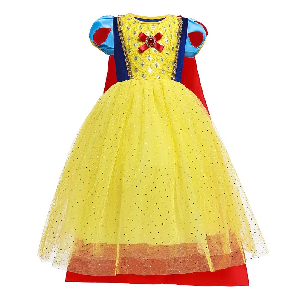 MYRISAM Kostium Królewny Śnieżki z peleryną, dziewczynka, sukienka księżniczki, urodziny, karnawał, Boże Narodzenie, Halloween, Cosplay, sukienka na imprezę, wesele, długa tiulowa sukienka balowa