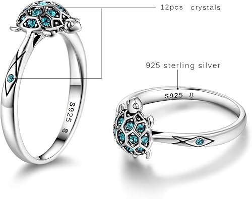 Miniatura 2 de GW Lovely 925 Sterling Silver Ring for Women Girls Zirconia Band Ring Statement Rings for Birthday Wedding Gift