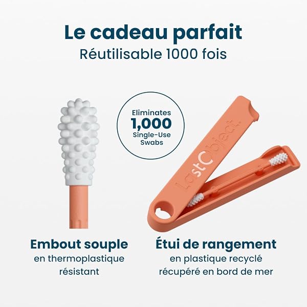 LastSwab® Reusable Buds Swabs for Ear Cleaning - The Sustainable and Sanitary Alternative to Single-Use - Zero Waste and Easy to Clean - Comes with a Convenient Travel Case Holder - 4