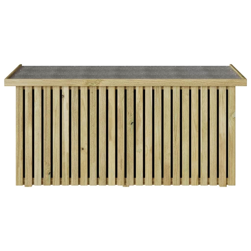 Schowek ogrodowy z naturalnego brązu, 119 x 44 x 58,5 cm, zewnętrzna skrzynia z drewna sosnowego na poduszki i narzędzia, patio