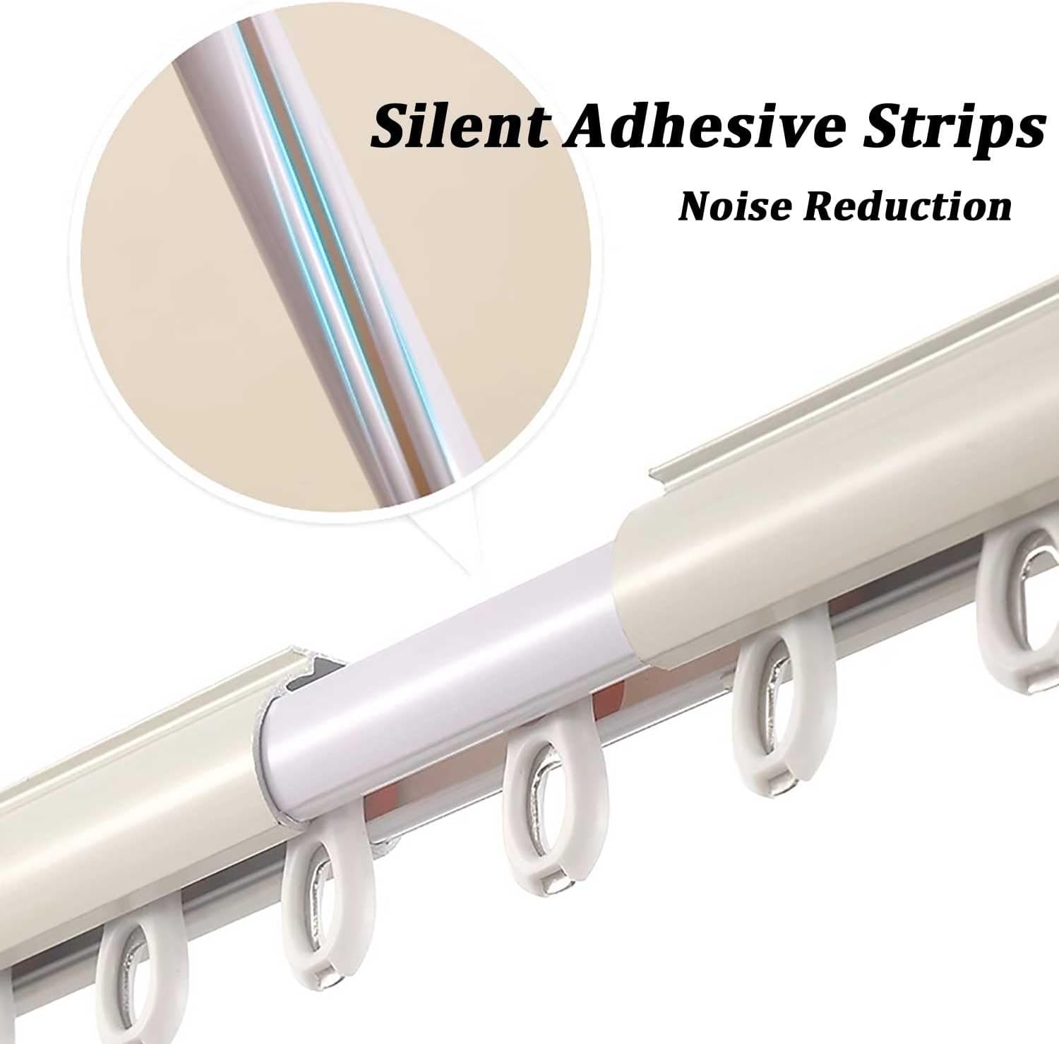 Wall Mount Curtain Rail Track System Roman Rod Heavy-Duty Curtains Rails Easy Install for Living Room Bedroom for Privacy in Open Rooms(Black,2.5m(8.2ft))