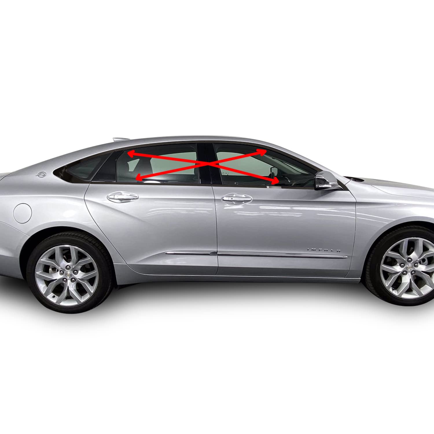 Partuto Baguette De Fenêtre De Montant De Porte - Autocollant Anti-Rayures Pour Montant De Porte Avant Arrière Gauche Droit - Pour Chevrolet Impala- 2006-2013 Plastique Noir - 6 Pièces