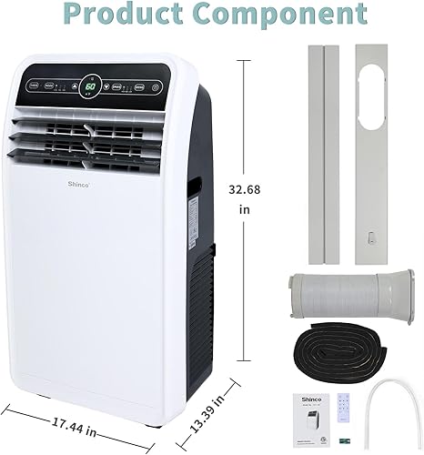 Miniatura 2 de Shinco Aire acondicionado portátil de 8,000 BTU, unidad de CA portátil con modos integrados de enfriamiento, deshumidificador y ventilador para