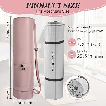 Aucuu Yoga Mat Bag, Yoga Mat Carrier with Pockets Watreproof, Yoga Mat Bag Large with Adjustable Carry Strap, Bottle Pocket and Wet Compartment, Yoga Mat Carry Bag, Gym Pilates Bag for Women Men