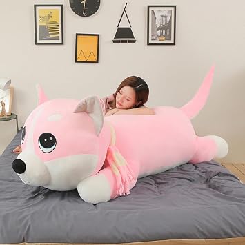 Dog, Husky, Huge Plush, Body Pillow, Realistic Pet, Long, Large, Animal, Dog, Husky, Cool, Type 6, Animals, Long Pillow, Store Decoration, Gift, Popular, Washable, 66.9 inches 170 cm, Healing