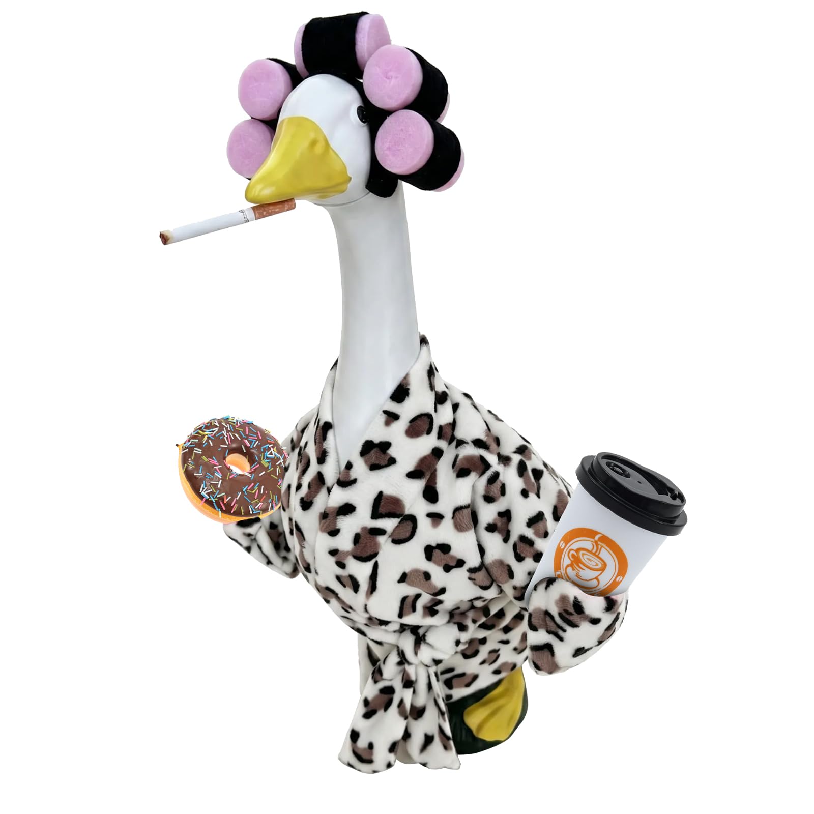 NZWBSHSSP 23 Inch Lawn Goose Outfits Set -Lady Porch Goose Clothes with Headpiece, Cute Outdoor Garden Statue Costume Decor(Cow)