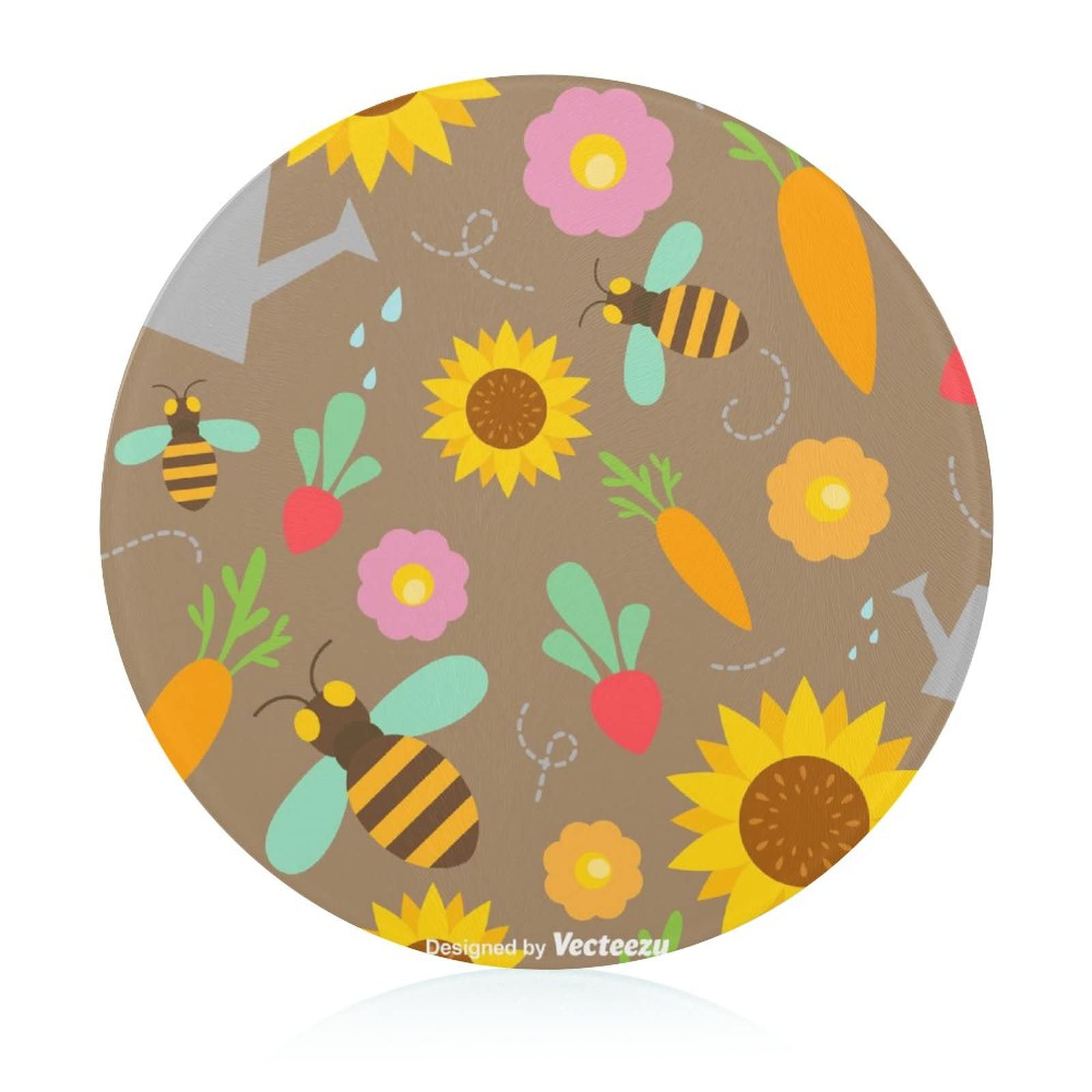Planche à découper en verre décorative motif Abeille cadeau idéal de 20 cm