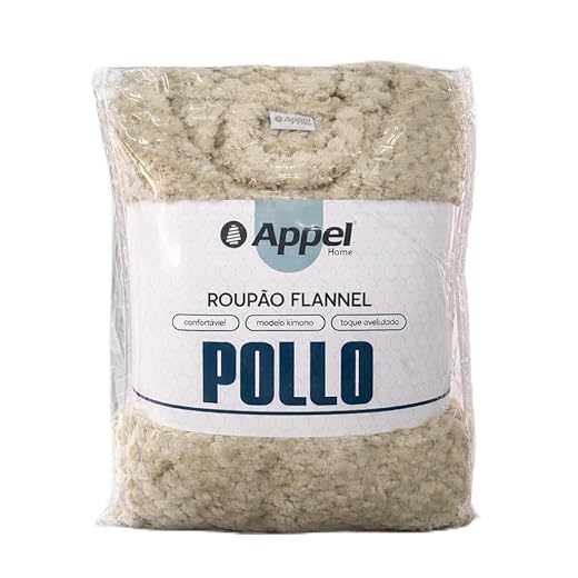 Roupão Flannel Pollo Toque Aveludado Kimono Appel Home Tamanho G