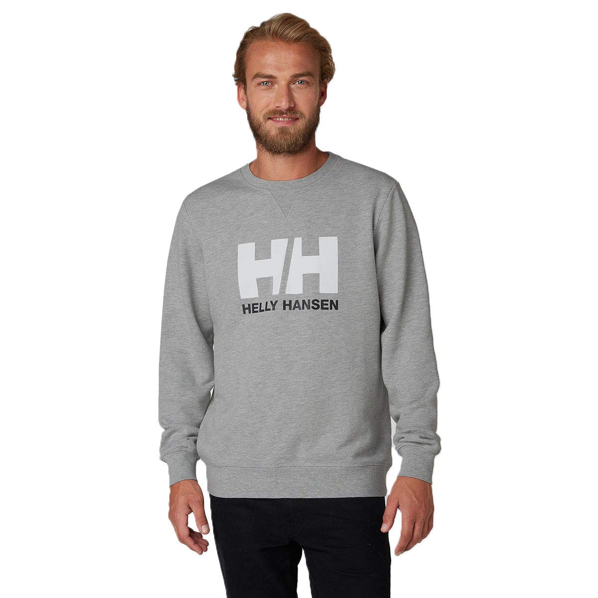 Helly Hansen Mens HH Logo Crew Sweater - Grey Melange - L
