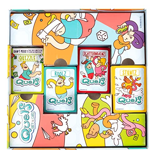 Spin Master Quelf Board Game: Party Game For Teens And Adults -Obey The Cards To Win Family Game Night - 300 Outrageous Action Cards Combines Quiz Questions, Stunts, Acting, And Hilarious Rules #TOP5