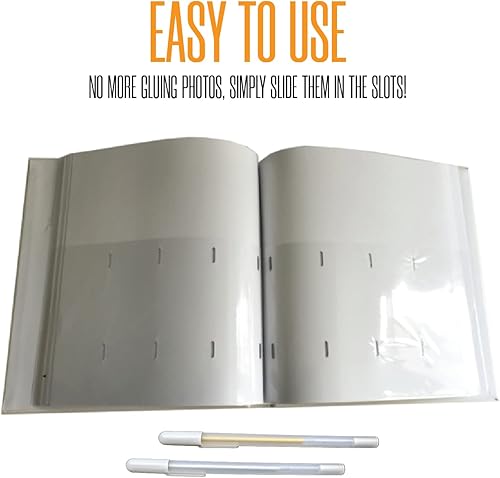 Miniatura 7 de Photo Booth Nook Álbum de álbumes de recortes con bolígrafo de gel (10 unidades) - Diario de álbumes de recortes con cubierta de cuero - 40 páginas