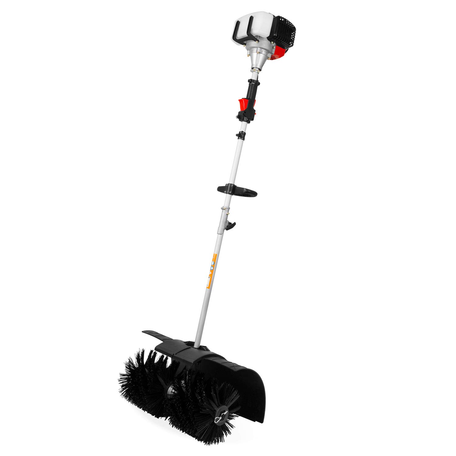 EBERTH Balayeuse Mécanique, Balayeuse Motorisée, moteur à essence 3CV, moteur 2 temps, 52ccm, 2x 30cm de rouleau de balayage, largeur de balayage 60cm, avec sangle de transport, capot de protection