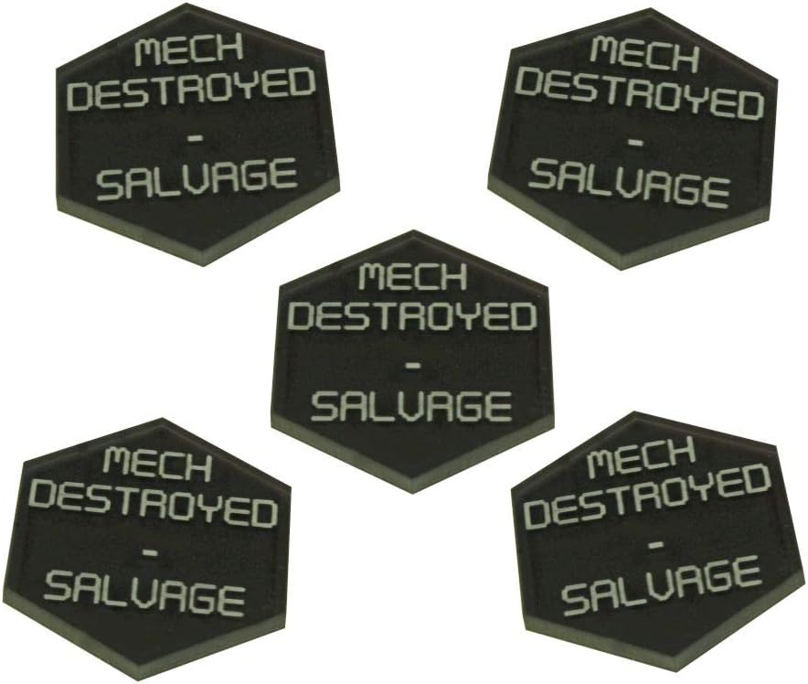 LITKO Destroyed Salvage Tokens Compatible with Battletech, Translucent Grey (5)