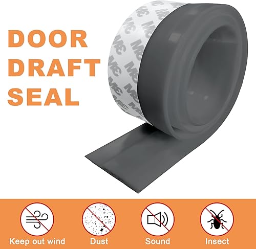 Miniatura 3 de Tapón de puerta para debajo de la puerta, bloqueador de corrientes de aire, aislador, barrido, burlete de ruido, adhesivo fuerte, 39 pulgadas de